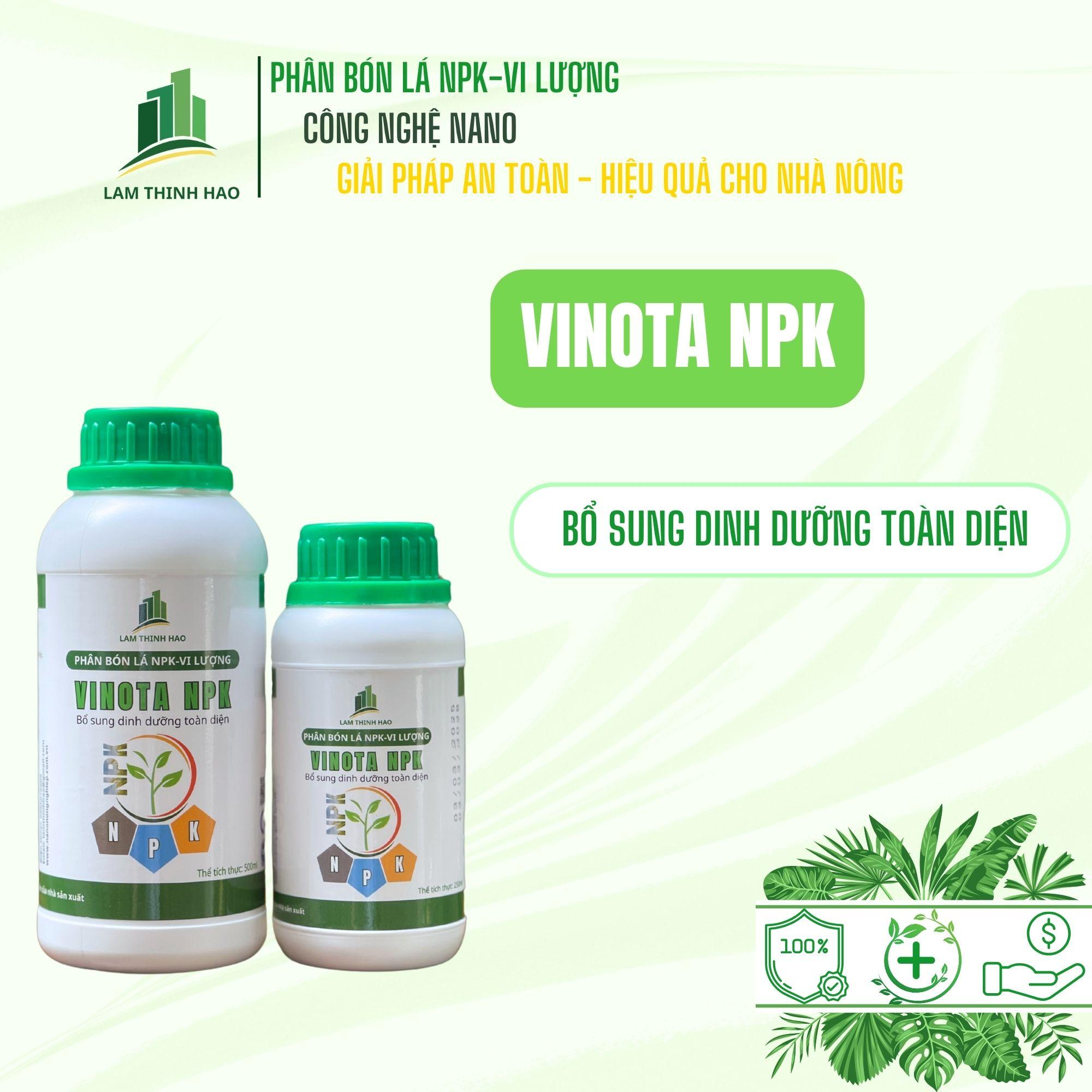 Phân Bón Lá NPK Vi Lượng VINOTA NPK .Bổ Sung Toàn Bộ Chất Dinh Dưỡng Cho Cây Trồng. Chai 250ml - 500ml