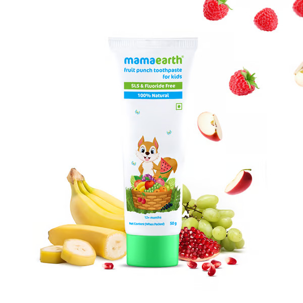 Kem đánh răng trái cây Mamaearth cho trẻ từ 1-4 tuổi - MamaEarth Fruit Punch Toothpaste For Kids 50g