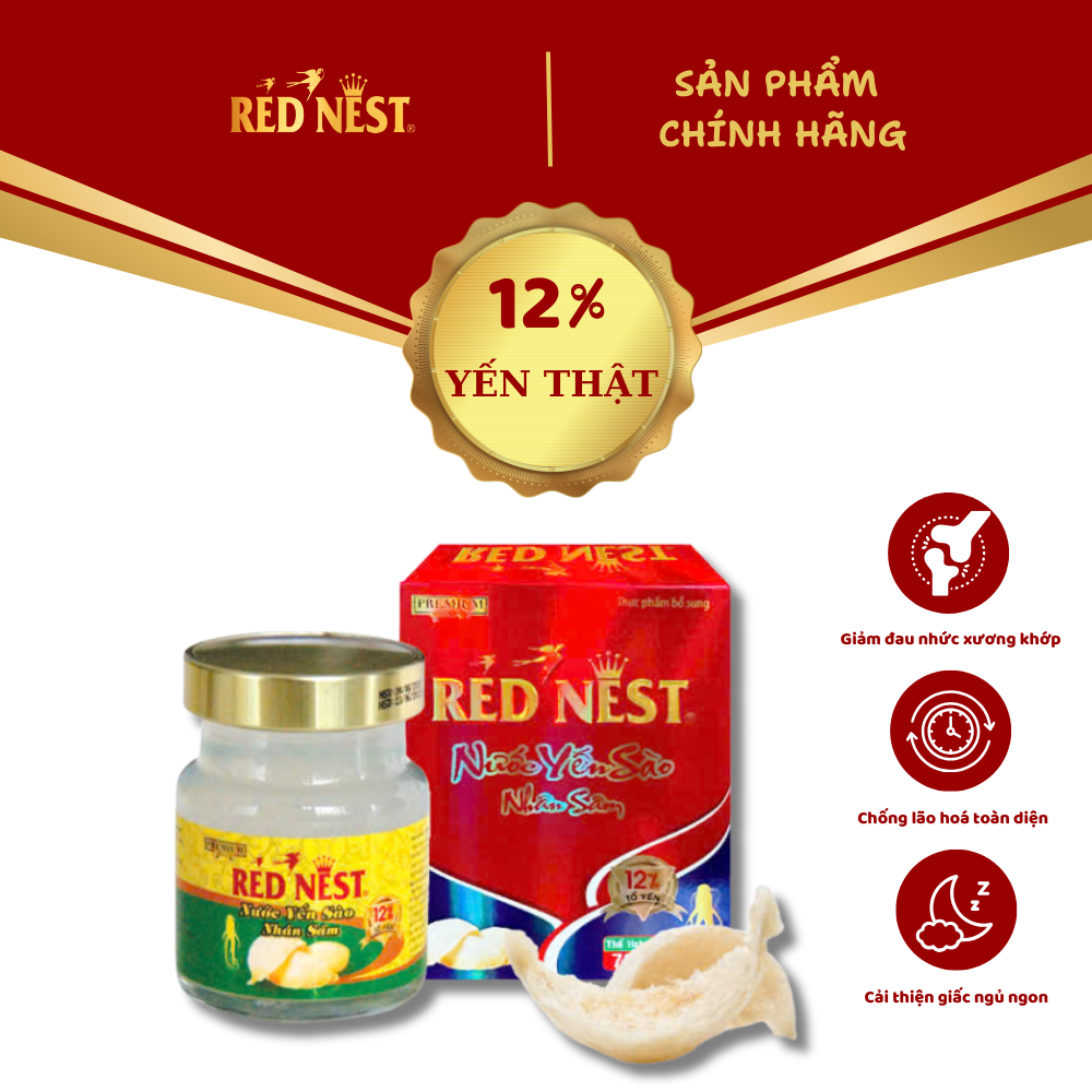 NƯỚC YẾN SÀO NHÂN SÂM 12% LỌ 70ML REDNEST