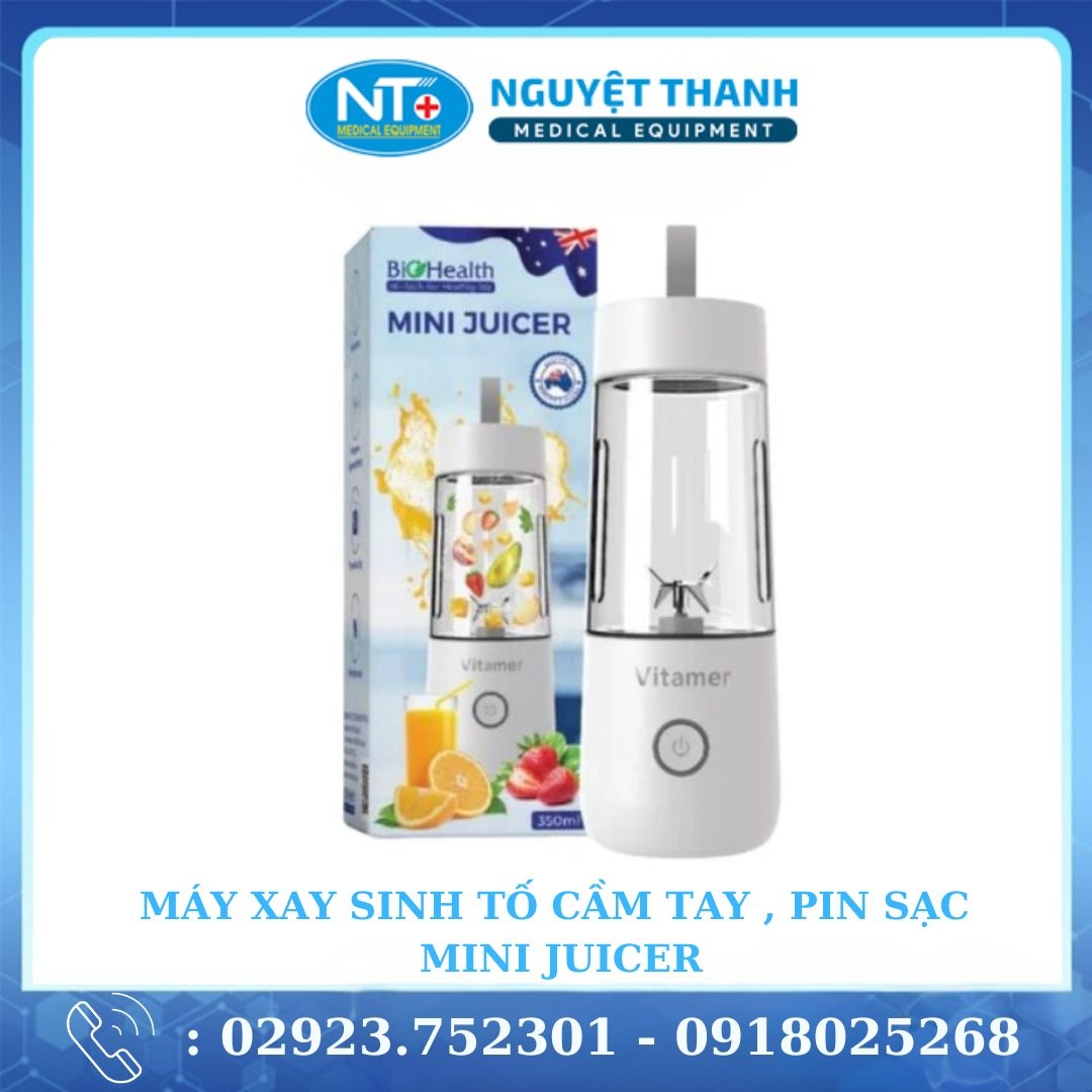 Máy Xay Sinh Tố Cầm Tay , Pin Sạc Mini Juicer 