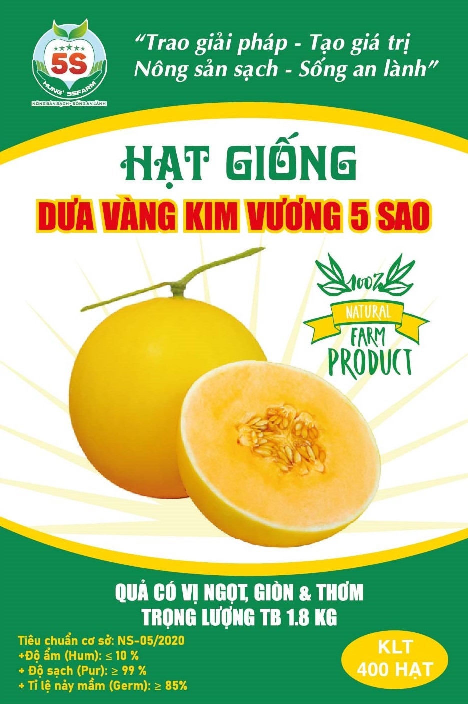Giống dưa vàng Kim vương 5 sao