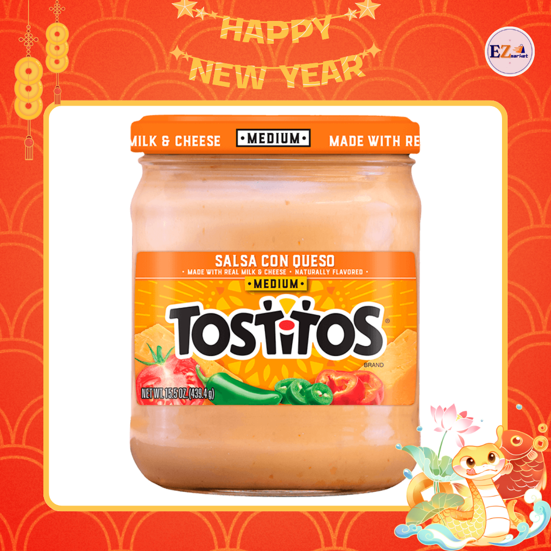 Sốt Tostitos Phô mai Con Queso 425.2g (ăn kèm snack Tostitos) - Xuất xứ: Mỹ (hũ thủy tinh)