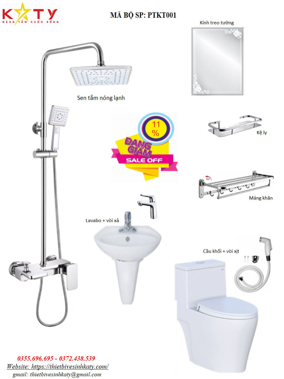 Compo phòng tắm - PTKT001 (7.200.000 vnđ giảm còn 6.620.000 vnđ)