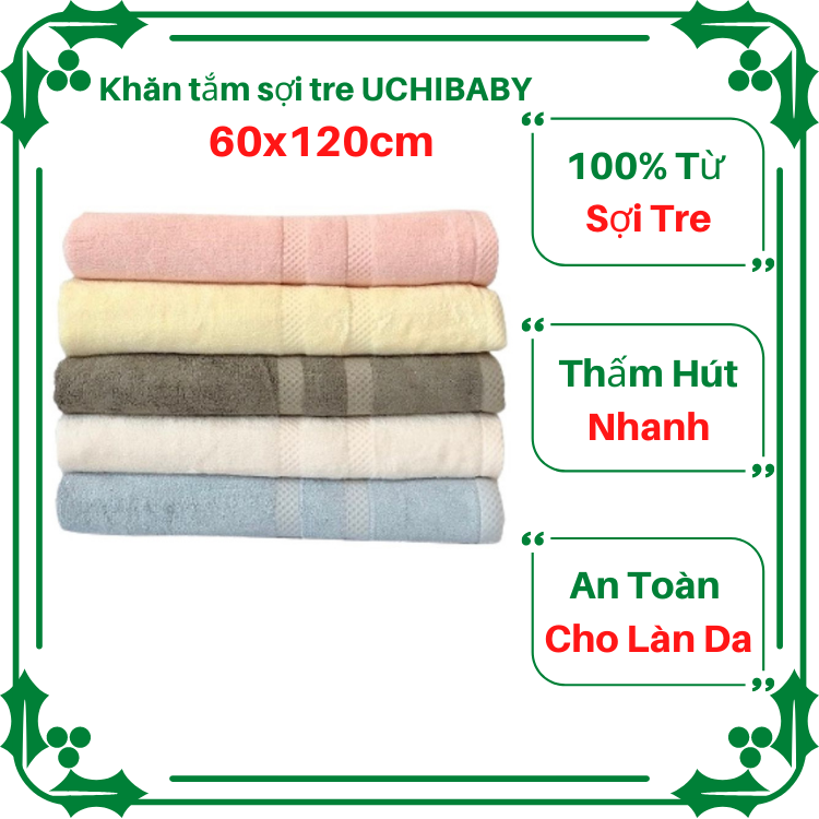 Khăn tắm sợi tre S'Baby Uchibaby 60x120 cm (nhiều màu)  Mã sản phẩm: 8936137960141