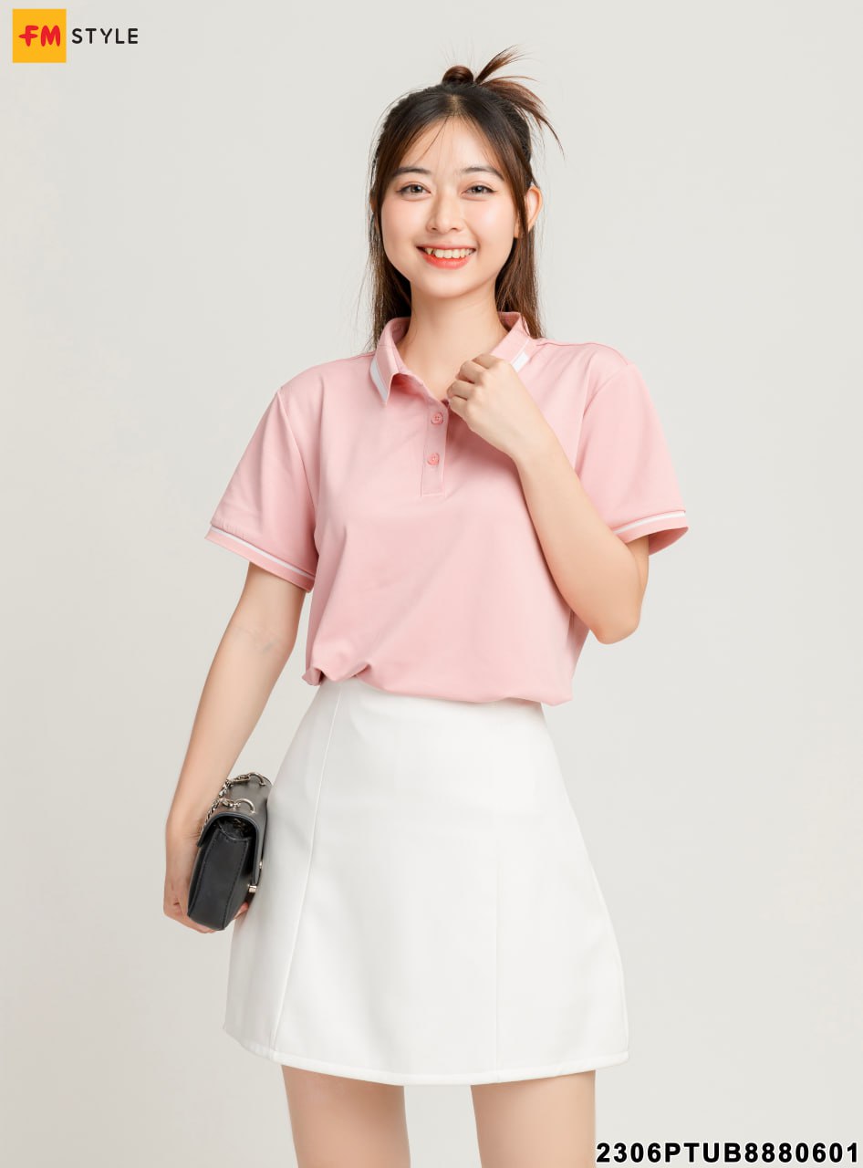 Áo Polo Basic Nữ Tay Ngắn Phối Màu