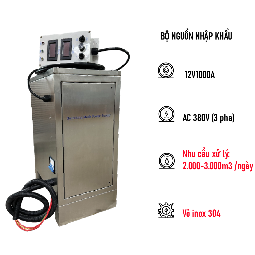 BỘ NGUỒN 3 PHA - 12V1000A - VỎ INOX 304