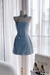Đầm ống Jean kèm chocker hoa cổ