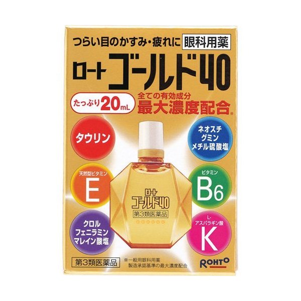 Nước nhỏ mắt Rohto Gold 40 bổ sung dưỡng chất cho mắt 20ml  Mã sản phẩm: 4987241116157
