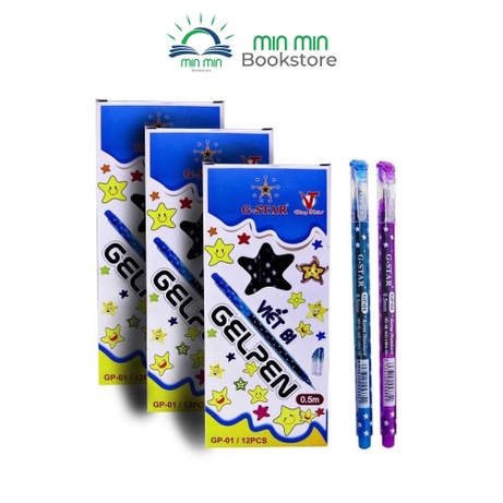 Combo 10 cây /1 hộp Bút gel học sinh GP01 GSTAR 0.5mm ( 12 cây/hộp) -Ngòi bút nhỏ giúp viết chữ rõ ràng