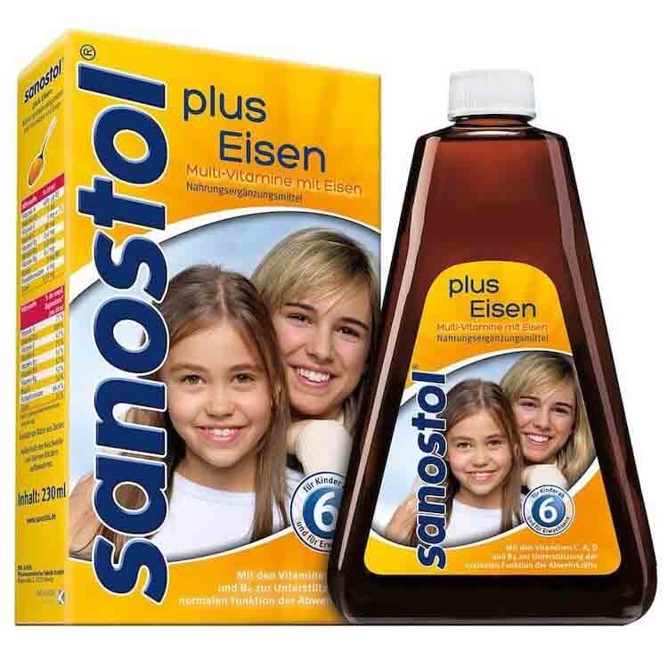 SANOSTOL 6 Multi Sanostol Plus Eisen - Vitamin tổng hợp + Sắt cho trẻ từ 6 tuổi trở lên, 460ml