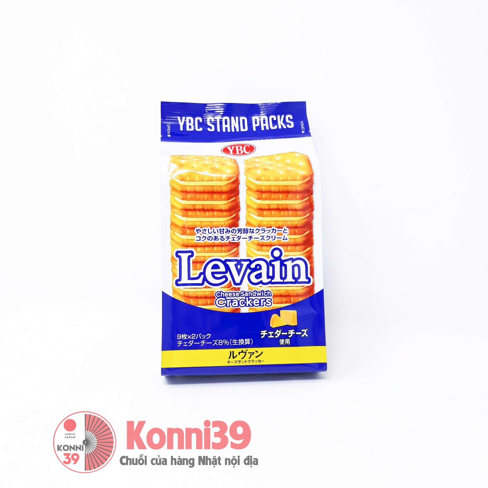 Bánh bích quy YBC Levain kẹp nhân phô mai 18 cái  