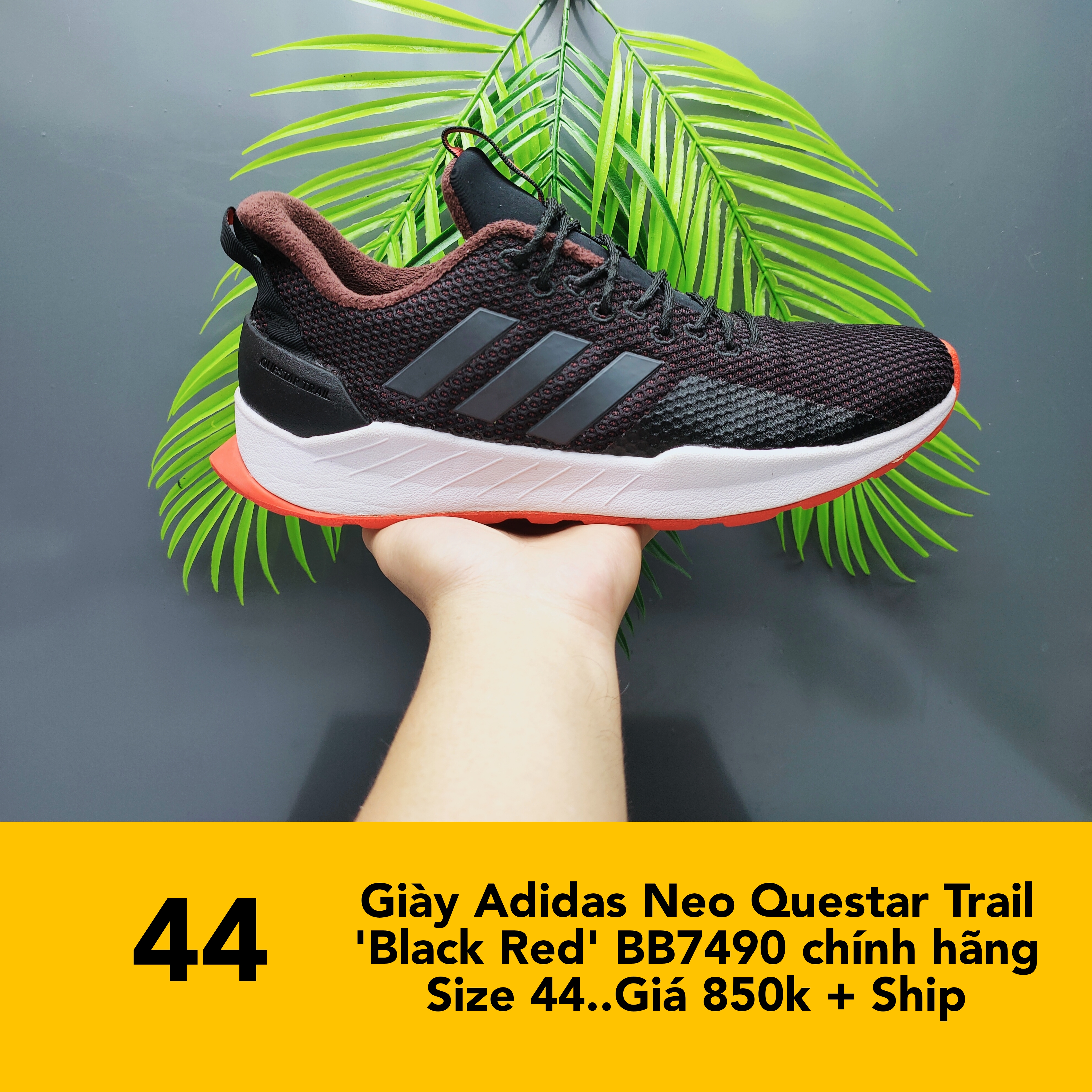 Giày Adidas Neo Questar Trail 'Black Red' BB7490 chính hãng 