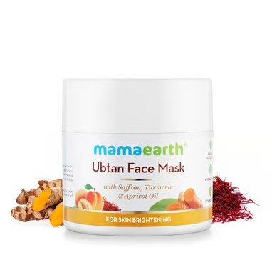 Mặt nạ Ubtan làm sáng da với nghệ & saffron mờ nám, tàn nhang - Mama Earth Ubtan Face Mask 100g