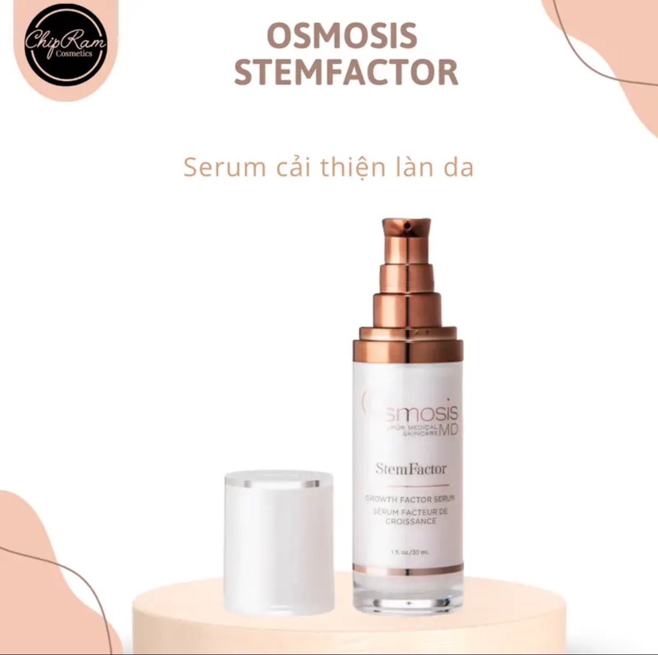 Serum Phục hồi Osmosis StemFactor chứa yếu tố tăng trưởng và peptide