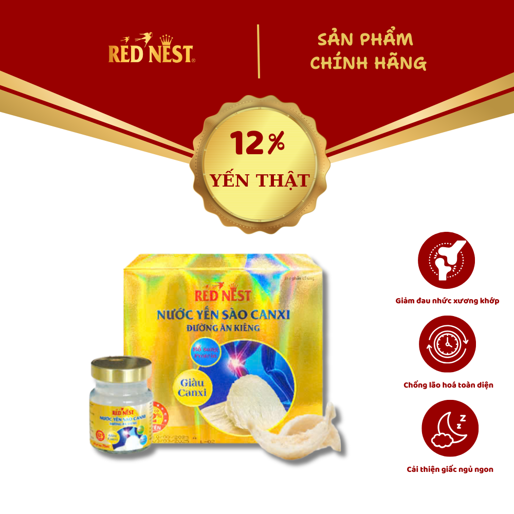 NƯỚC YẾN SÀO RED NEST CANXI 12%  - XÁCH 6