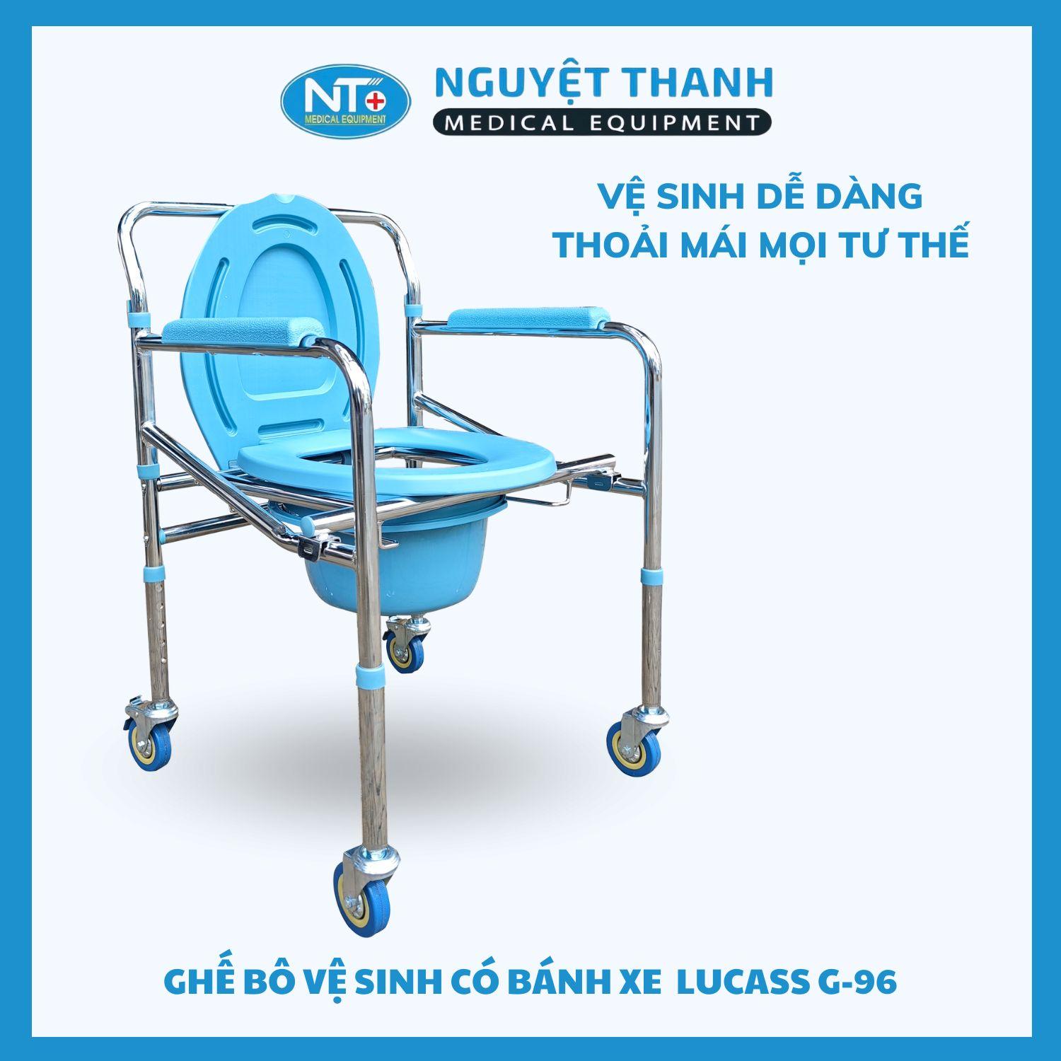 Ghế bô vệ sinh Lucass G-96, có bánh xe