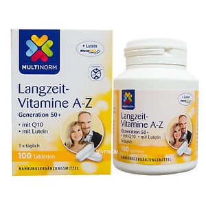 MULTINORM Langzeit Vitamine A-Z - Thuốc bổ tổng hợp cho người từ 50 tuổi trở lên, Hộp 100 viên