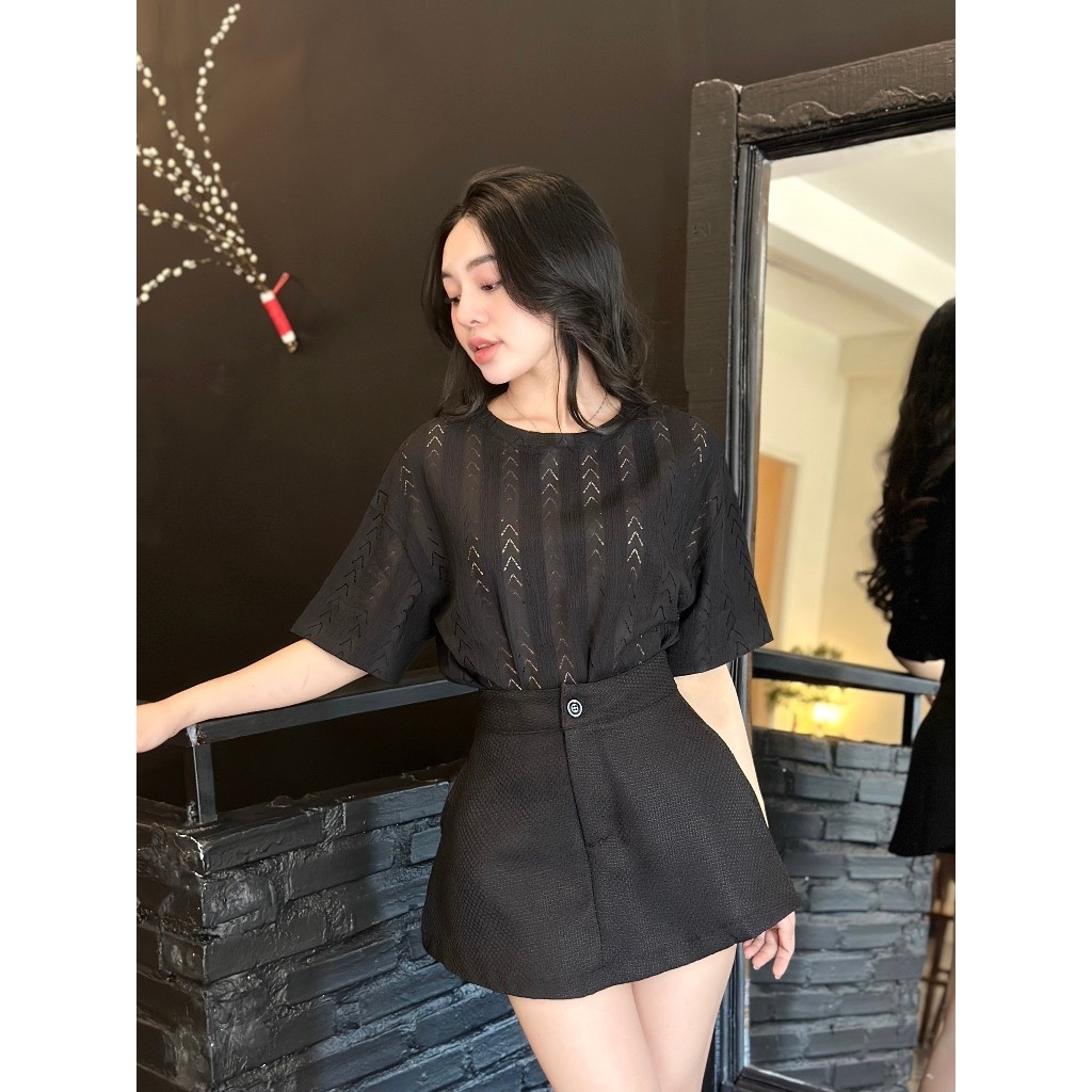Set Bộ Áo Ren Mix Chân Váy