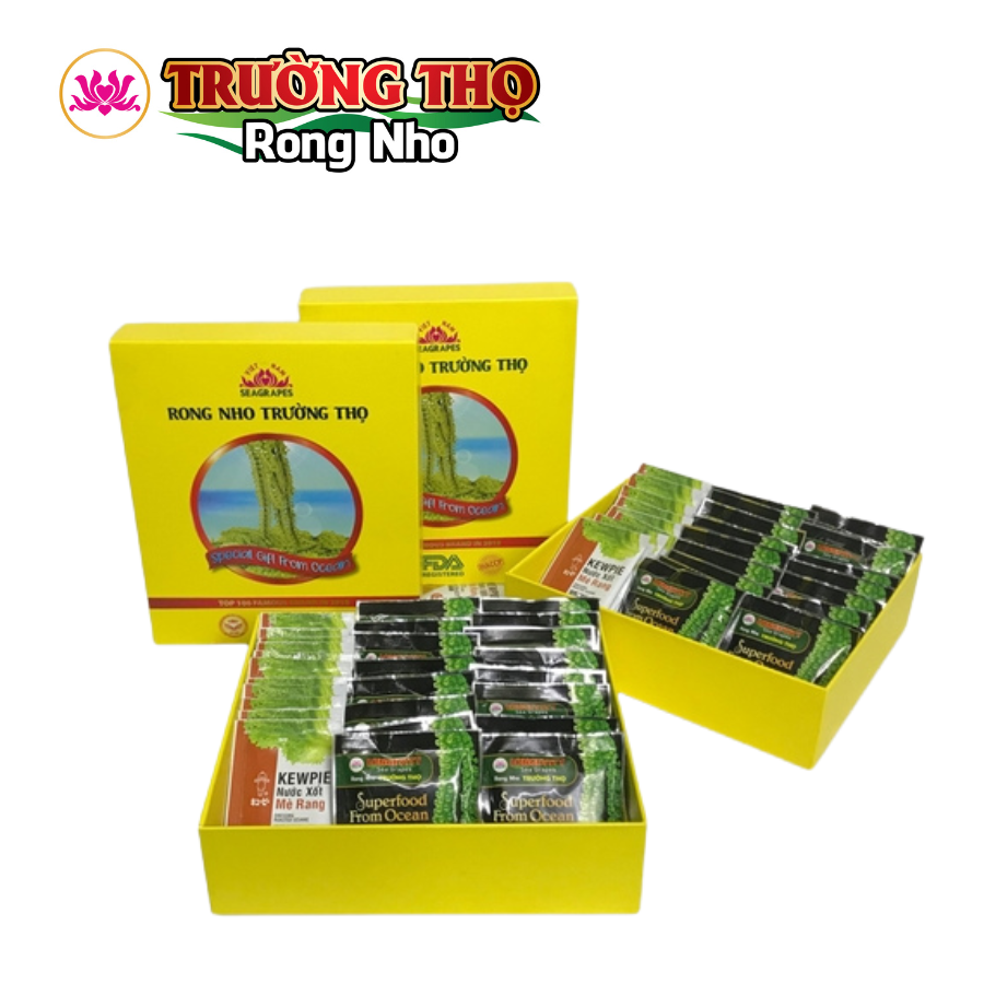 Hộp Quà Tặng Rong Nho Trường Thọ - Hộp 400g (20 Gói Rong Nho 20g)
