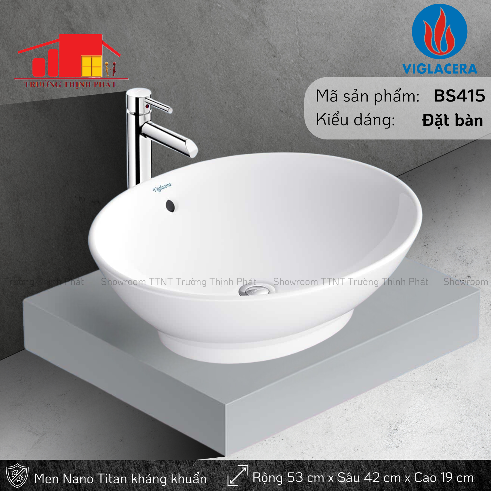 Lavabo (Chậu rửa mặt) đặt bàn Viglacera