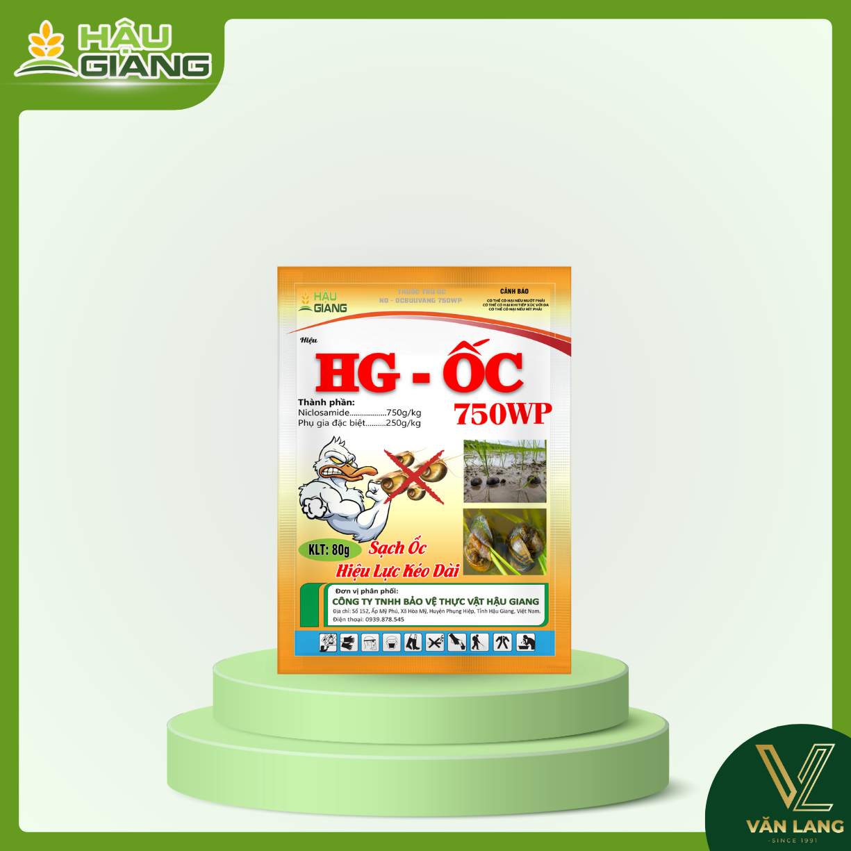HẬU GIANG - Thuốc trừ ốc HG ỐC 750WP 80GR