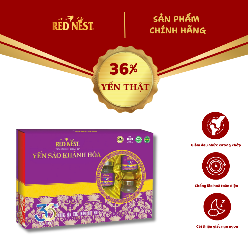 YẾN SÀO KHÁNH HÒA CHƯNG SẴN ĐÔNG TRÙNG HẠ THẢO 36% REDNEST