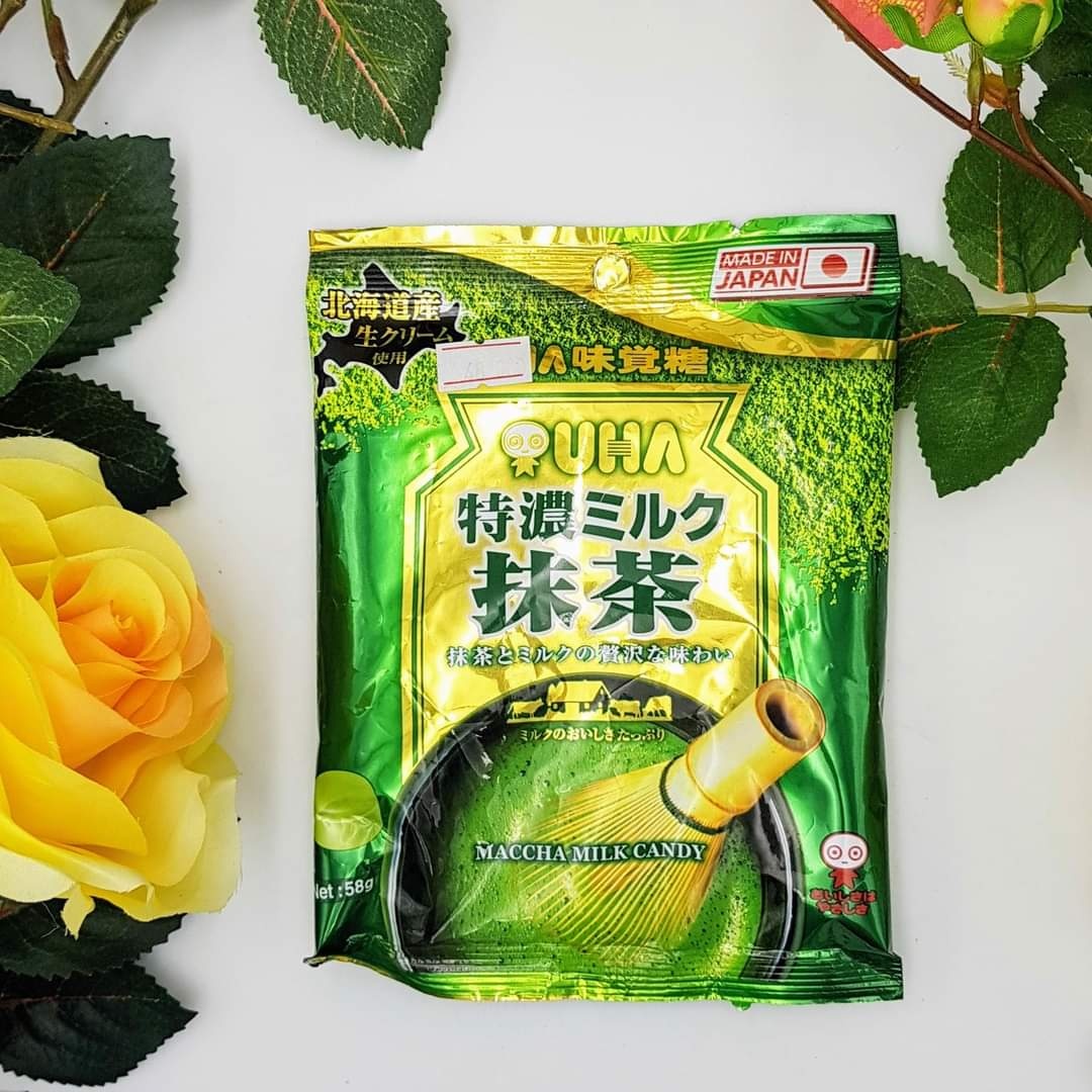 Kẹo trà xanh sữa UHA 58g