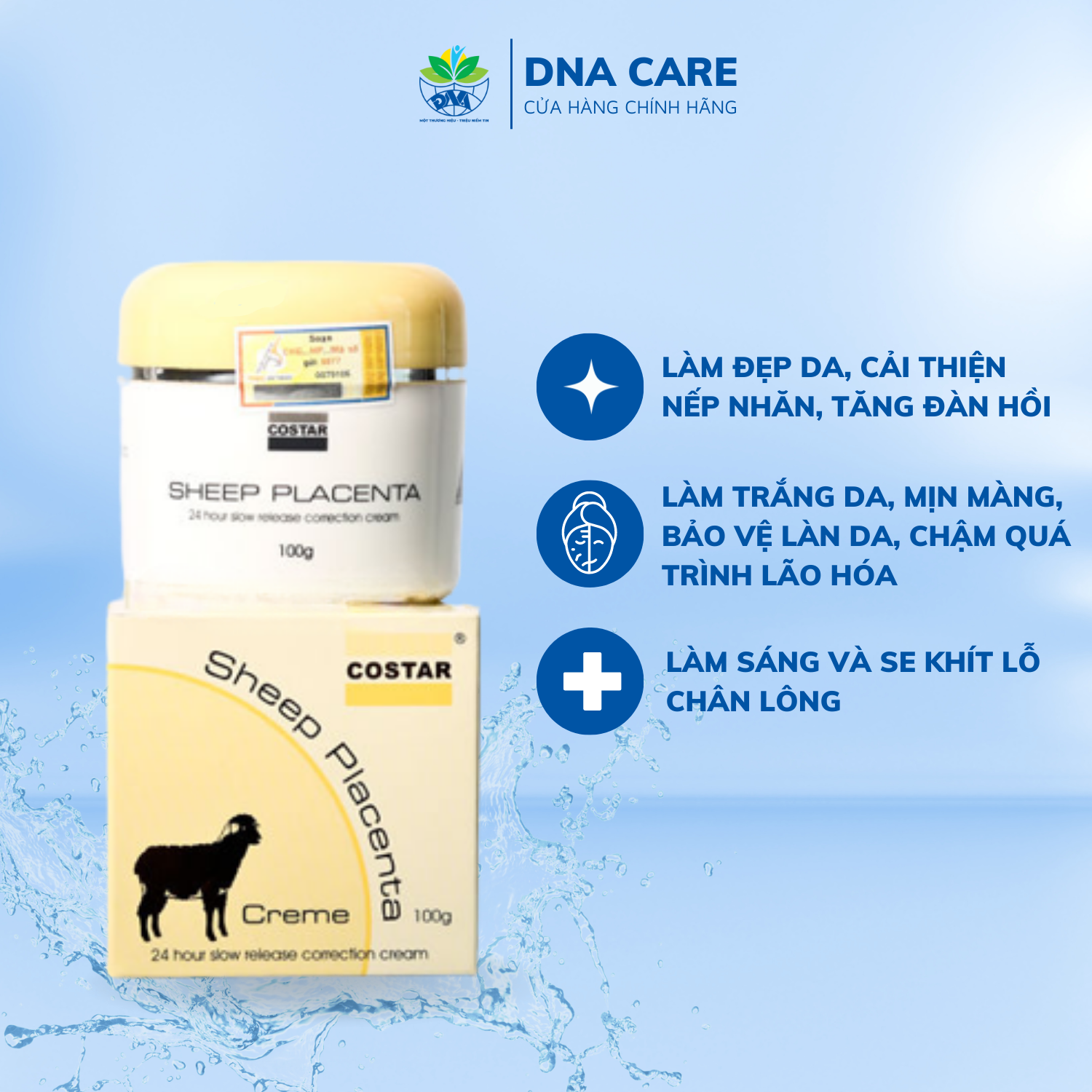 Kem dưỡng da mặt nhau thai cừu Costar Sheep Placenta hộp 100gr