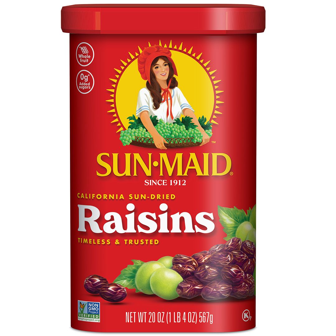 (Hộp lớn) Nho khô Sun-Maid Raisins Canister 567g – Nho Mỹ nguyên chất, vị ngọt tự nhiên