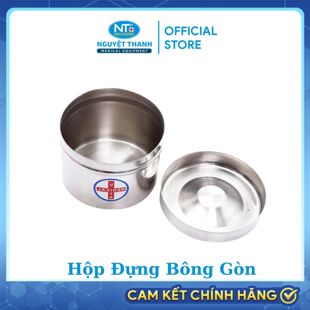 Hộp Đựng Bông Gòn Y Tế, Chất liệu Inox 201, nhiều Kích thước