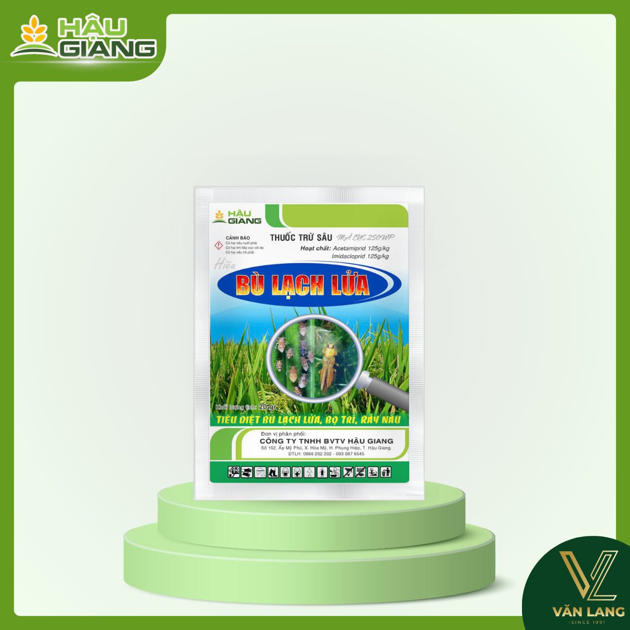 HẬU GIANG - Thuốc trừ sâu BÙ LẠCH LỬA 250WP 20GR
