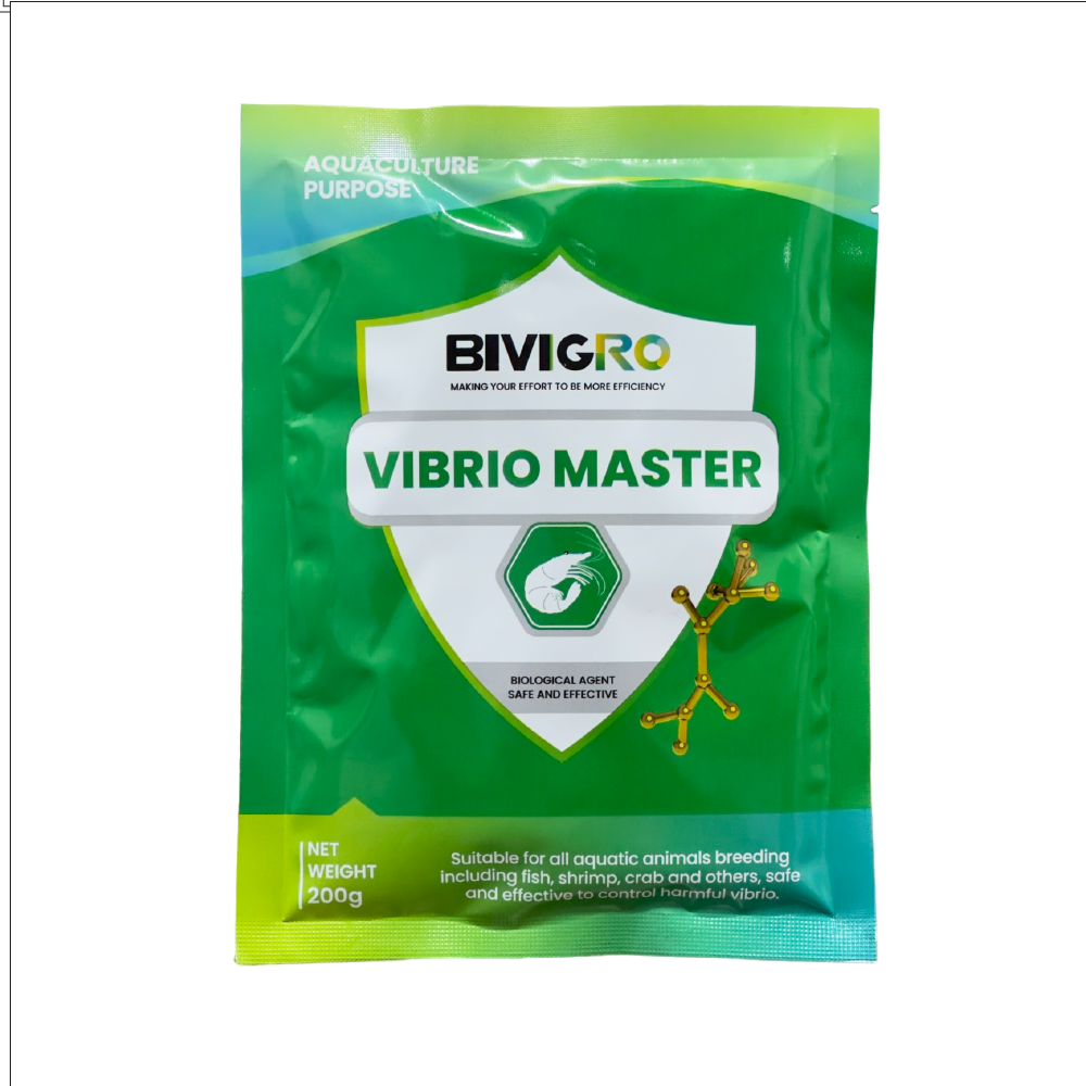 VIBRIO MASTER_MEN VI SINH TIÊU DIỆT VIBRIO, Gói 200 gram/Thùng 50 Gói.
