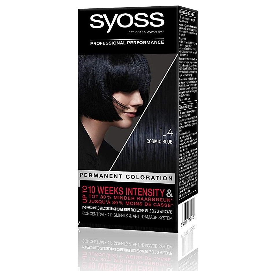 SYOSS 1-4 - Thuốc nhuộm tóc màu Đen ánh Xanh Dương