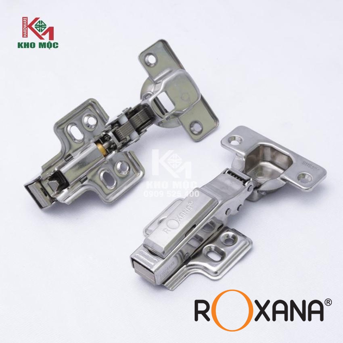 Bản Lề Roxana Giảm Chấn  - Inox (Bịch 2 cái)