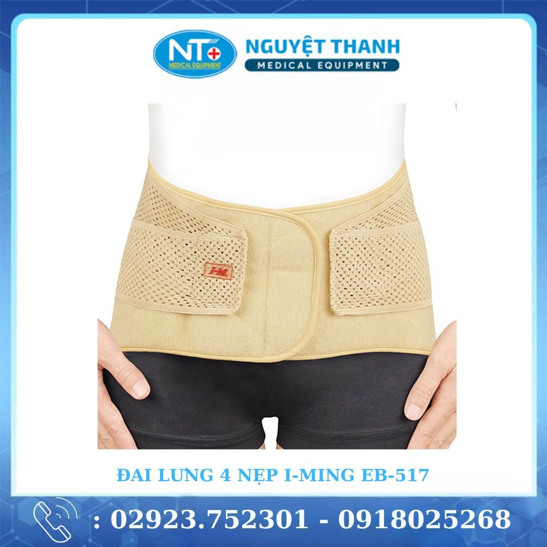 Đai Lưng 4 Nẹp I-Ming EB-517 - Hỗ trợ điều trị chấn thương, bệnh lý cột sống