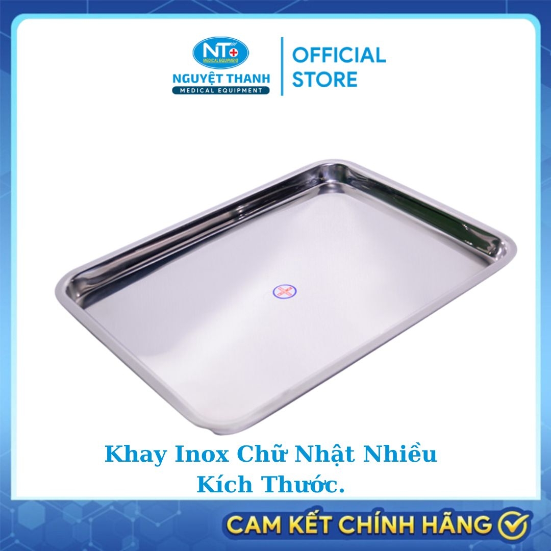 Khay Chữ Nhật Nhiều Kích Thước. Inox 304, An Toàn và Tiện Lợi