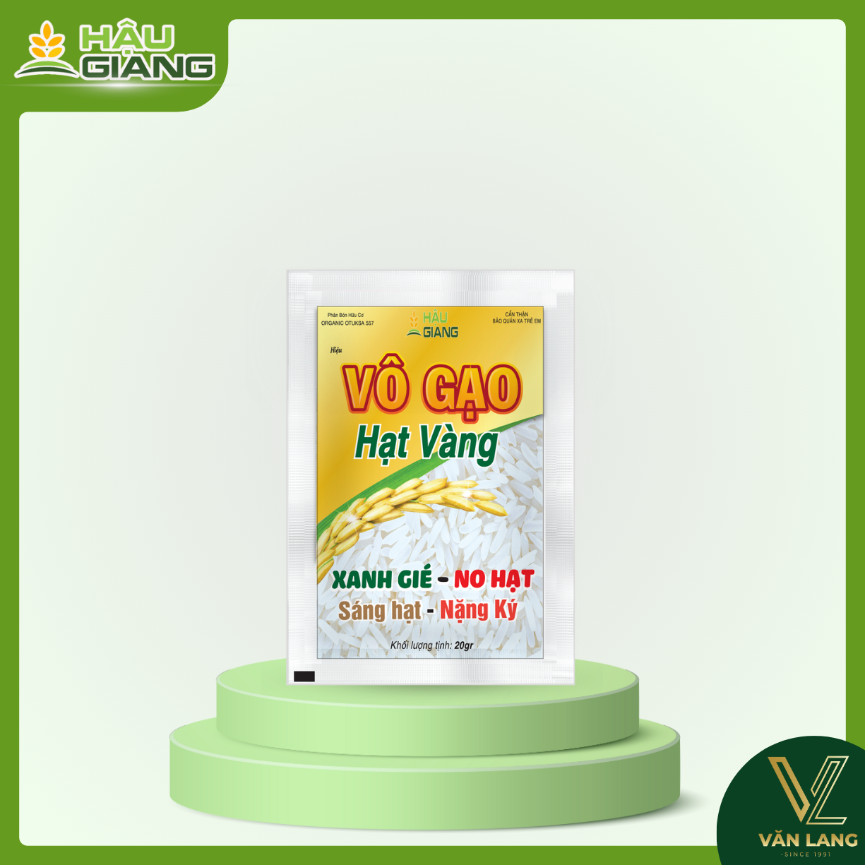HẬU GIANG - Phân bón hữu cơ VÔ GẠO HẠT VÀNG 20GR
