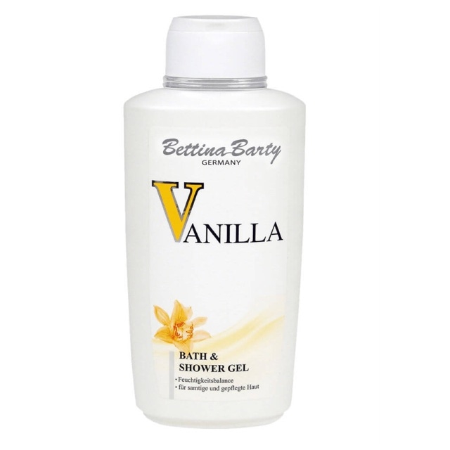 BETTINA BARTY VANILLA Bath & Shower Gel - Sữa tắm hương hoa Vani thơm ngọt, 500ml