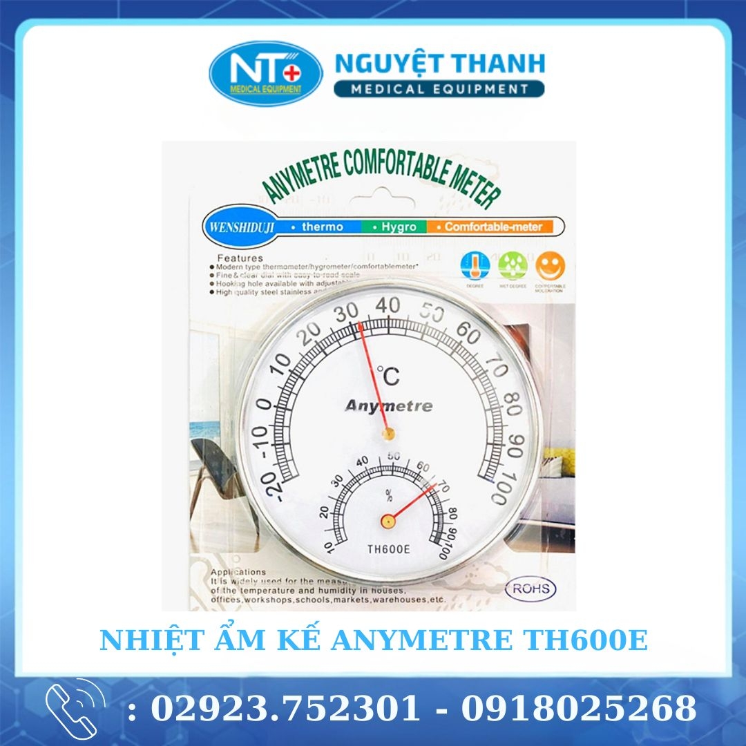 Nhiệt Ẩm Kế Treo Tường Anymetre TH600E
