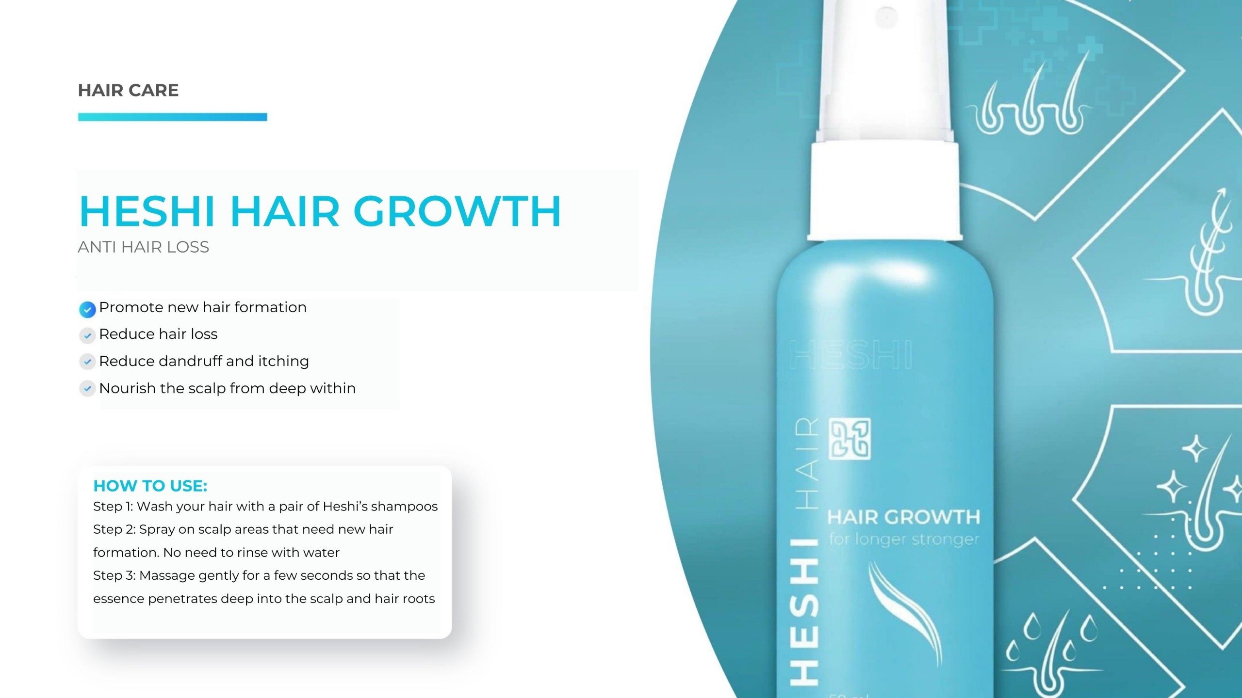 Hair Nourishing and Growth Stimulating Spray