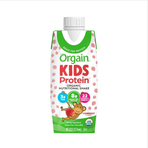 Nước uống hữu cơ Kids  protein vị Dâu 244ml- nhãn hiệu Orgain*12