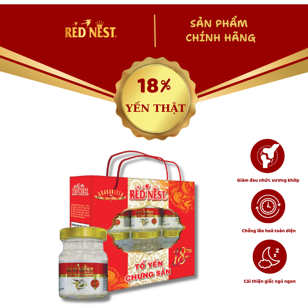 YẾN SÀO KHÁNH HOÀ CHƯNG SẴN ĐƯỜNG 18% XÁCH 6 REDNEST