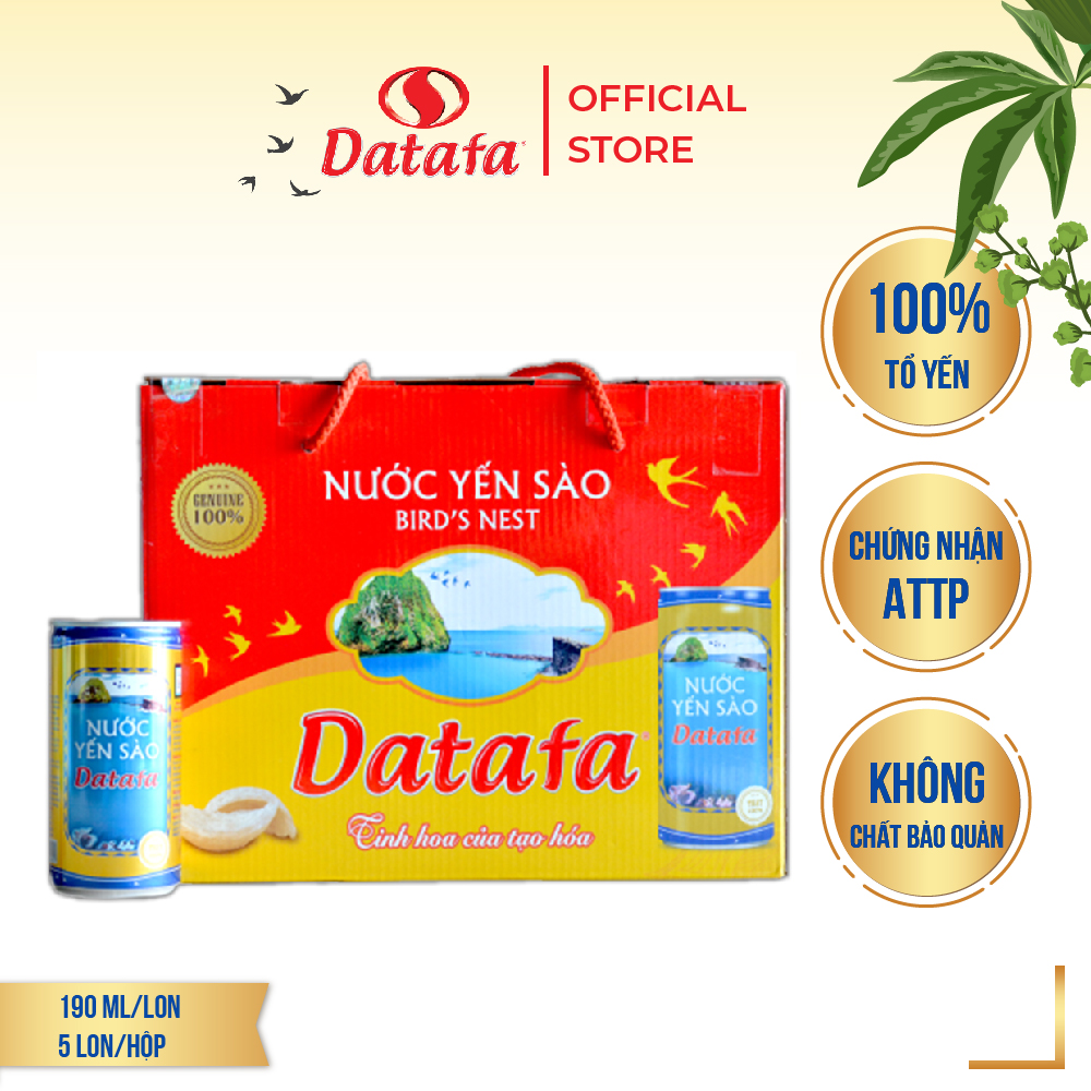Nước Yến Sào DATAFA - Hộp 5 Lon Có Đường 190ml