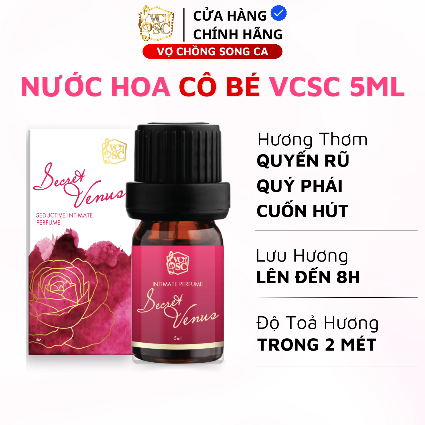 Nước Hoa Vùng Kín VCSC - Hương Thơm Dịu Nhẹ, Quyến Rũ 5ml