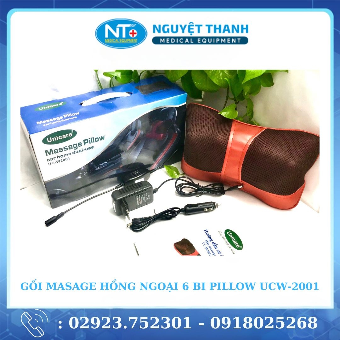 Gối Massage Hồng Ngoại 6 Bi PILLOW WC-2001