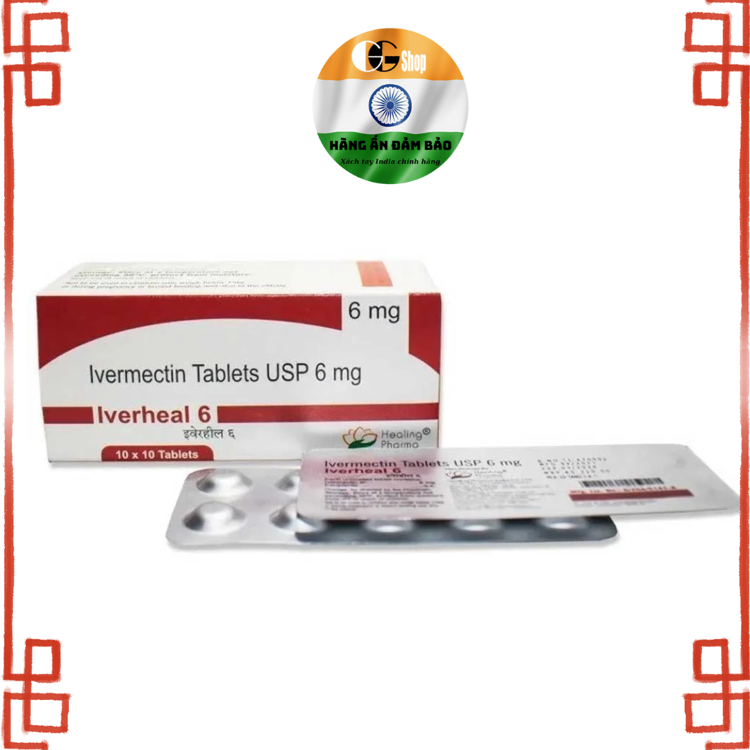 Ivermectin Iverheal USP 6mg - Viên uống điều trị nhiễm ký sinh trùng, hộp 10x10 viên