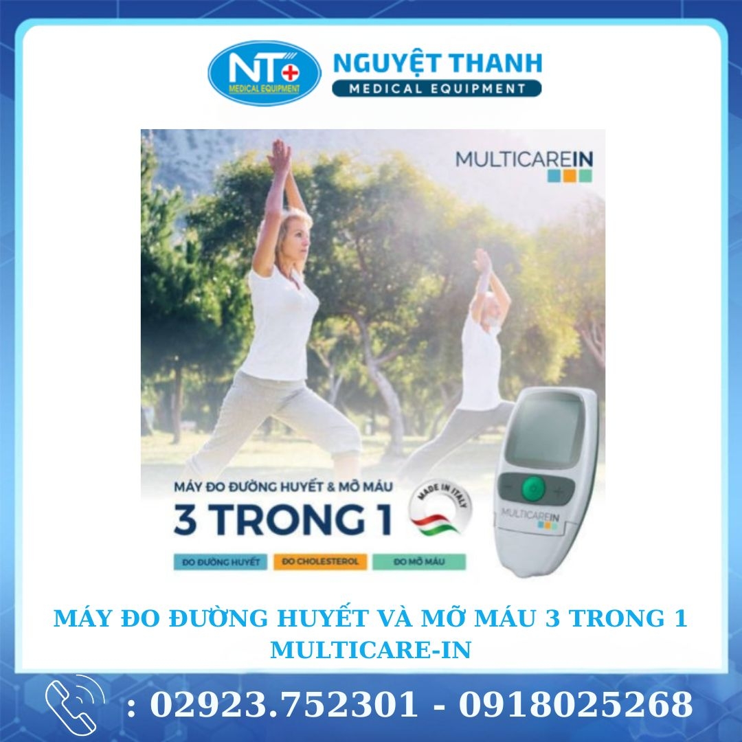 Máy Đo Đường Huyết Và Mỡ Máu 3 Trong 1 MULTICARE-IN