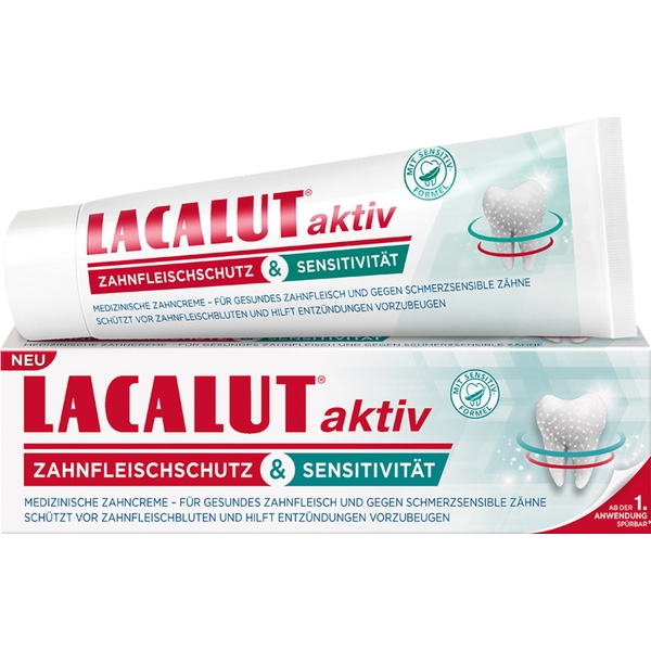 Lacalut Sensitive - Kem đánh răng ngăn ngừa bệnh nha chu và chảy máu nướu răng, tuýp 75ml