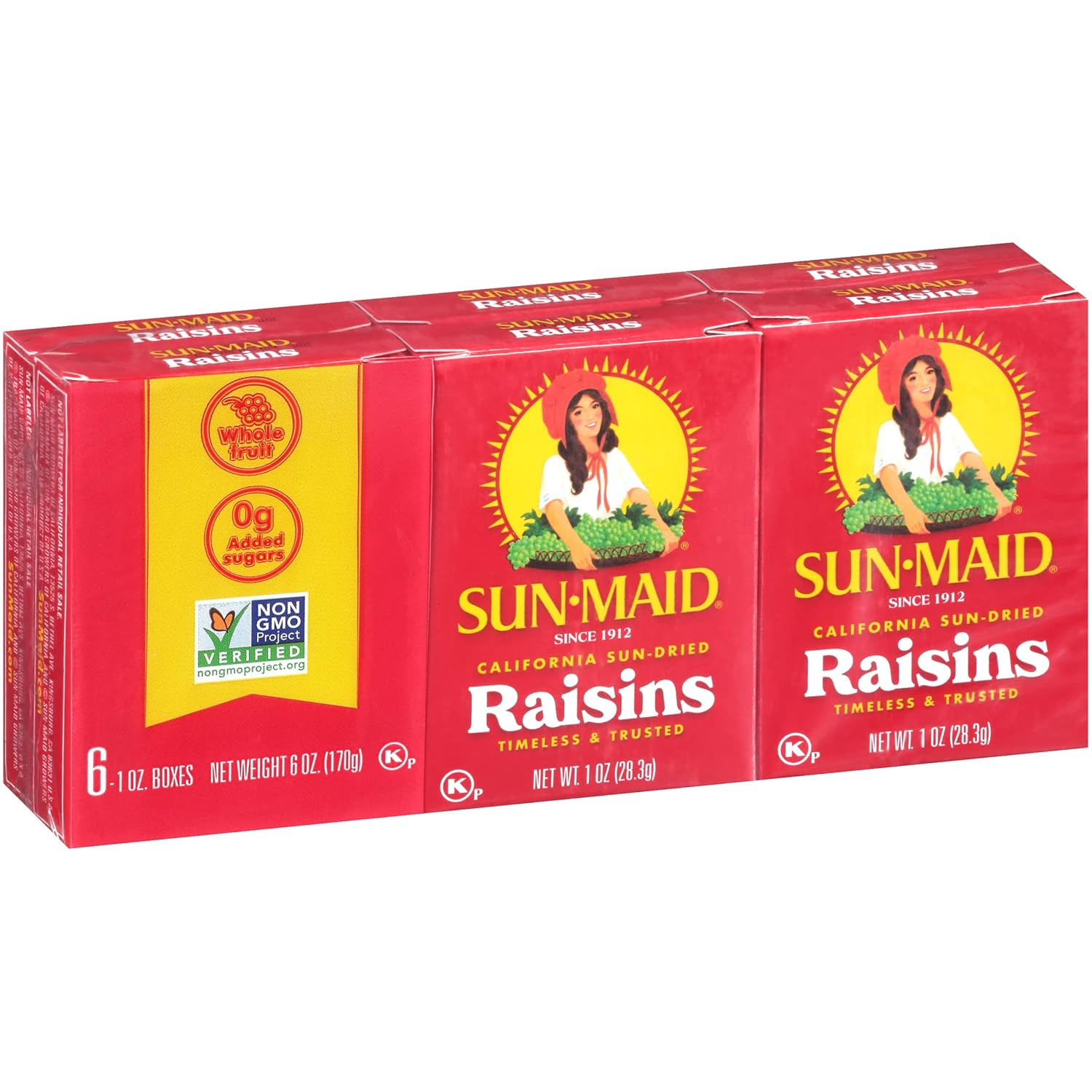 (Lốc 6 hộp) Nho khô nguyên chất Sun-Maid Raisins 170g Nho tự nhiên, Không thêm đường,Date:11.09.2026