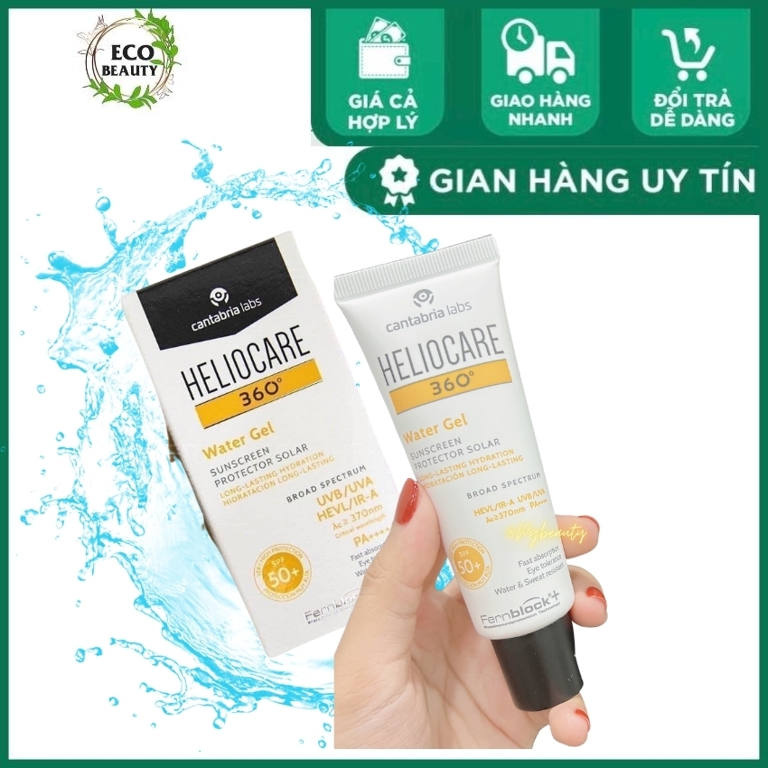 [MỚI + QUÀ] Kem Chống Nắng phổ rộng Heliocare Water Gel SPF50+ và Pigment Solution Fluid công nghệ mới Fernblock+ và Biosh 50ml